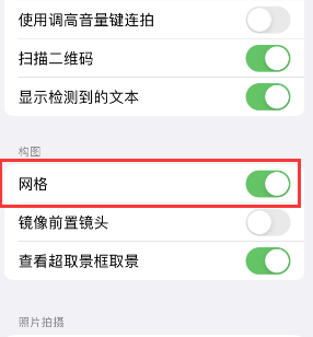 拜城苹果手机维修网点分享iPhone如何开启九宫格构图功能 